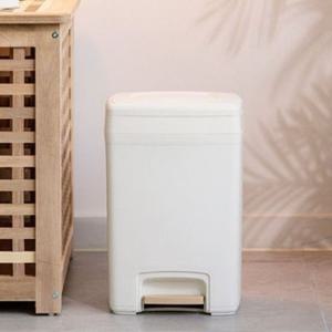 블랑 사각 페달휴지통 10L 화이트 무소음