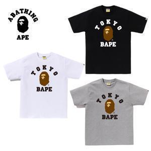 BAPE 시티 도쿄 컬리지 남성용 반팔 티셔츠 White Black Gray