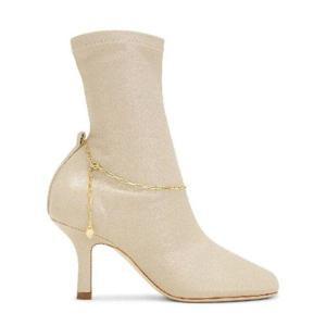 버버리 우먼 스퀘어 토 Slinky 레더 앵클 부츠 Brand Size 40 ( US 10 ) 8095017 414938