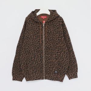 슈프림 패치로고 써멀 레오파드 후드 집업 남성 자켓 SS25KN88 LEOPARD