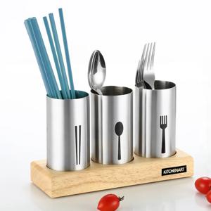 원목 스텐 수저통 수저꽂이 집들이선물 3/4단