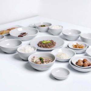 진 고백자 국산 도자기 비정형 4인 식기세트 22p