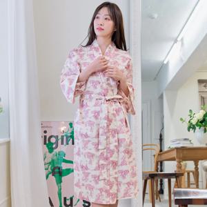 여성가운 나이트 순면 잠옷가운 면100 긴팔 샤워 목욕 로브가운