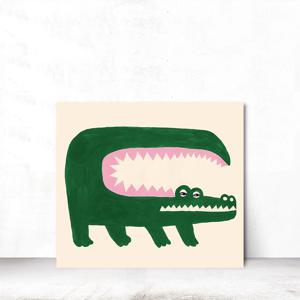 악어 동물그림 일러스트 포스터액자 실내소품 인테리어 캔버스 S 41x31cm