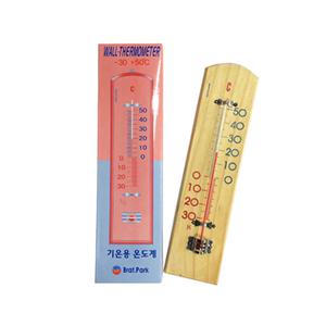 목판 나무 기온용 온도계 아날로그 온도계