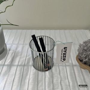 스테인리스 철제 다용도 브러쉬꽂이 연필꽂이 데스크테리어 화장품 정리 방꾸미기 화장대꾸미기