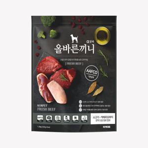 올바른끼니 알파 소고기 박테리오파지 면역건강 강아지사료 증기로 찐 영양 강아지밥
