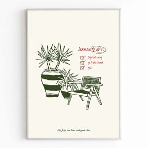 2+1 감성 소품 일러스트 그림 인테리어 포스터 - Summer list