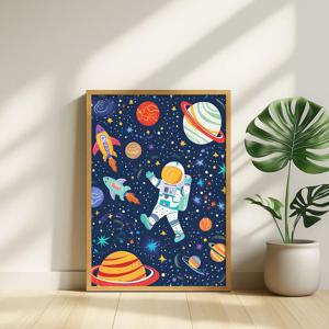 우주놀이터 그림 알루미늄액자 우주 달 행성 아이방 카페 테이블 거실 벽 인테리어