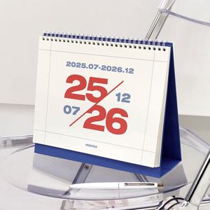 2025 -26 년 탁상 달력 18개월 데스크 캘린더 기록 음력 사무실 책상 기본