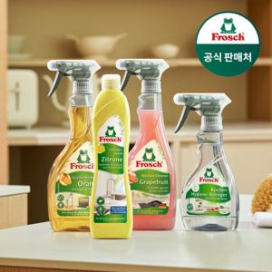 독일 주방청소 4종(냉장고 키친클리너+자몽 기름때 클리너+오렌지 멀티클리너+레몬 인덕션)