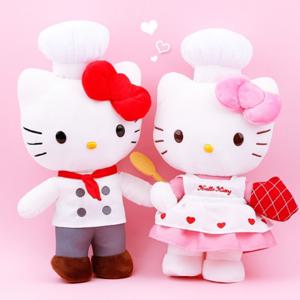 산리오 헬로키티 요리사 인형 큰 대형 애착 수면 인테리어 소품 굿즈 앞치마 쉐프 25cm