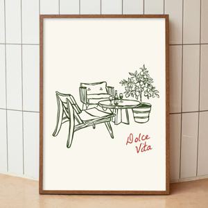 2+1 커피 일러스트 그림 카페 인테리어 포스터 - Terrace Time