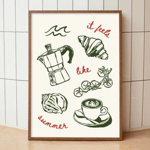 2+1 커피 일러스트 그림 카페 인테리어 포스터 - Brunchwave