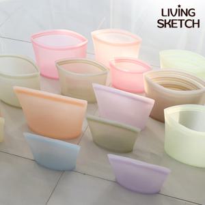 봉그락 2000ml 플래티넘 실리콘 지퍼백 대형 1P 국내제작 식품보관 여행파우치 소분 냉
