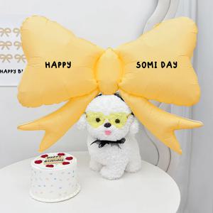 빅 리본 풍선 머리띠 세트 마카롱 옐로우 생일 레터링풍선 이벤트 딸생일
