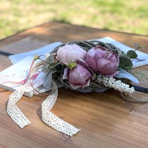 블루밍 핑크 작약 꽃리스