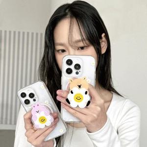 동물 데이지 클리어 렌즈가드 맥세이프 케이스 투명 스마트톡 그립톡 아이폰 16 갤럭시S25