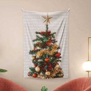 크리스마스 쉬폰 패브릭 천 포스터 바란스 Christmas Tree3