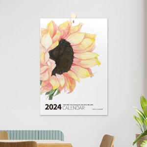 2024년 해바라기 아트 벽걸이 캘린더 달력 타공형