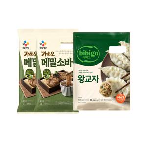 CJ 가쓰오 메밀소바 4인분(1,140g) x2개+비비고 왕교자 1.05kg x1개