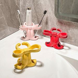[해외] 북유럽 모던 리본 세라믹 칫솔꽂이 치약 걸이 거치대 인테리어소품 3colors
