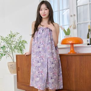 모달100 샤워가운 꽃무늬 골프장 나이트 목욕 바스로브 잠옷 파자마