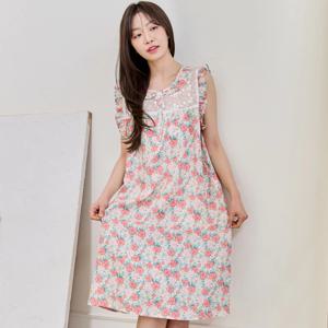 실크원피스 잠옷 파자마 여름 라운지웨어 예쁜 실내복 끈 나시원피스