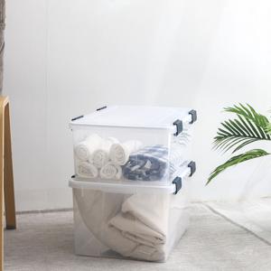 1+1 투명 대용량 리빙박스 30L, 43L (버클잠금, 밀폐형)