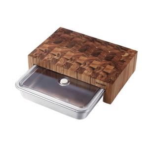 티크 컷팅 보드 슬롯 박스 + VAKUEN steel 3.4 진공 밧드