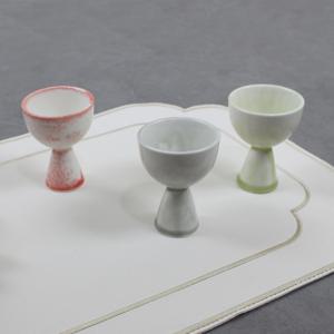 특이한 도자기 손잡이 소주잔/사케잔 오로라 장구술잔(3color)