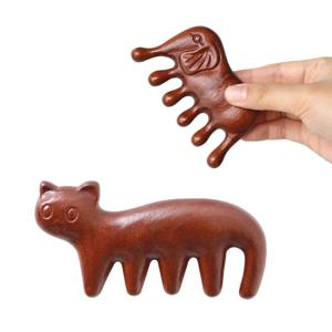우드 동물 괄사 ( 나무 손지압기 두피 발 맛사지 스틱 휴대용 경락 원목 건강 마사지봉 )