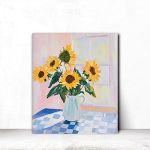 파스텔 해바라기 수채화 정물화 풍수그림 선물용액자 인테리어 S 31x41cm