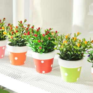 열매 조화 화분 땡땡이 미니토분 세트 9cm 4colors 인테리어 꽃 장식