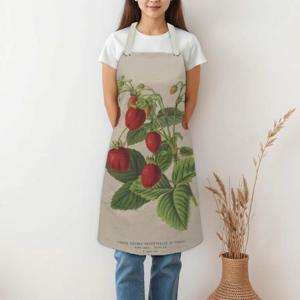 플랙스 린넨 앞치마 카페 주방 샤를 르메르 꽃 식물 50design free size