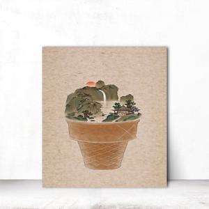 산수화 민화 풍속화 거실액자 벽장식 두꺼비집가리개 인테리어 S 31x41cm