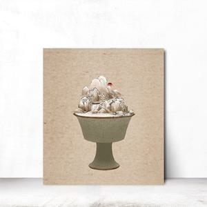 산수화2 현대식 민화 풍속화 거실액자 두꺼비집가리개 인테리어 S 31x41cm