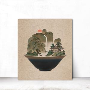 산수화3 현대식 민화 풍속화 거실액자 두꺼비집가리개 인테리어 S 31x41cm