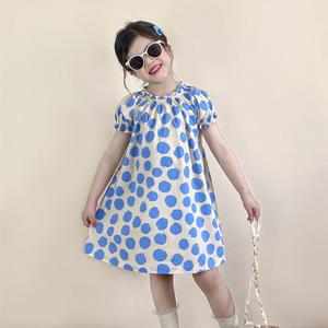 도트 퍼프 셔링 원피스 R14510