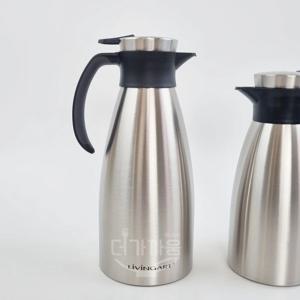 리빙아트 에코프렌즈 스텐 진공 주전자 1.5L 식당 업소용 물통 냉장고 물주전자