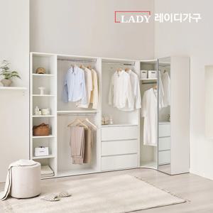이안 드레스룸 E0 시스템 행거 모듈 600 4단 서랍형 옷장