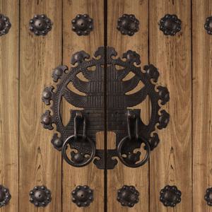 남대문 신주 주물 면판 엔틱 한옥 전면피스고정 문고리 좌,우 2개 1조 세트