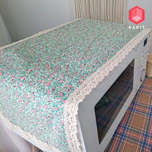 전자레인지 정수기 커버 빈티지 홈카페 다용도 방수 덮개 체크 잔꽃민트