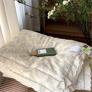 프릴 플라워 사계절 순면 프랑스 공주 차렵 이불 S