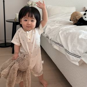 Baby.J 체리 밤부면 아기 반팔 롬퍼 실내복 3size