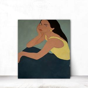 인물화 일러스트 공간 인테리어 거실그림 카페 대형액자 캔버스 레몬드레스 S 31x41cm