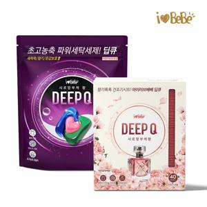 딥큐 3in1 고농축 샤르망부케/오션브리즈 PKG(캡슐세제 100개+건조기시트 40매)