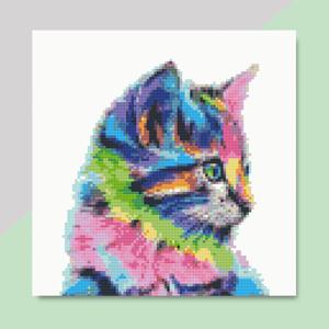 DIY 보석십자수 액자형캔버스_동물시리즈 야옹_(30X30)