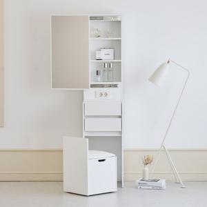 르엔 틈새 화장대 400 스툴 일체형 화이트