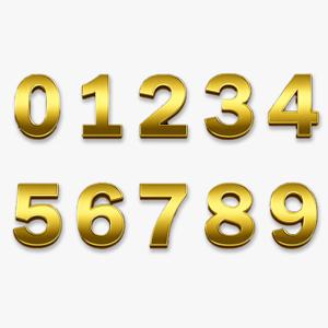 세모네모 입체문자 숫자 0/1/2/3/4/5/6/7/8/9 스카시 스티커 금색